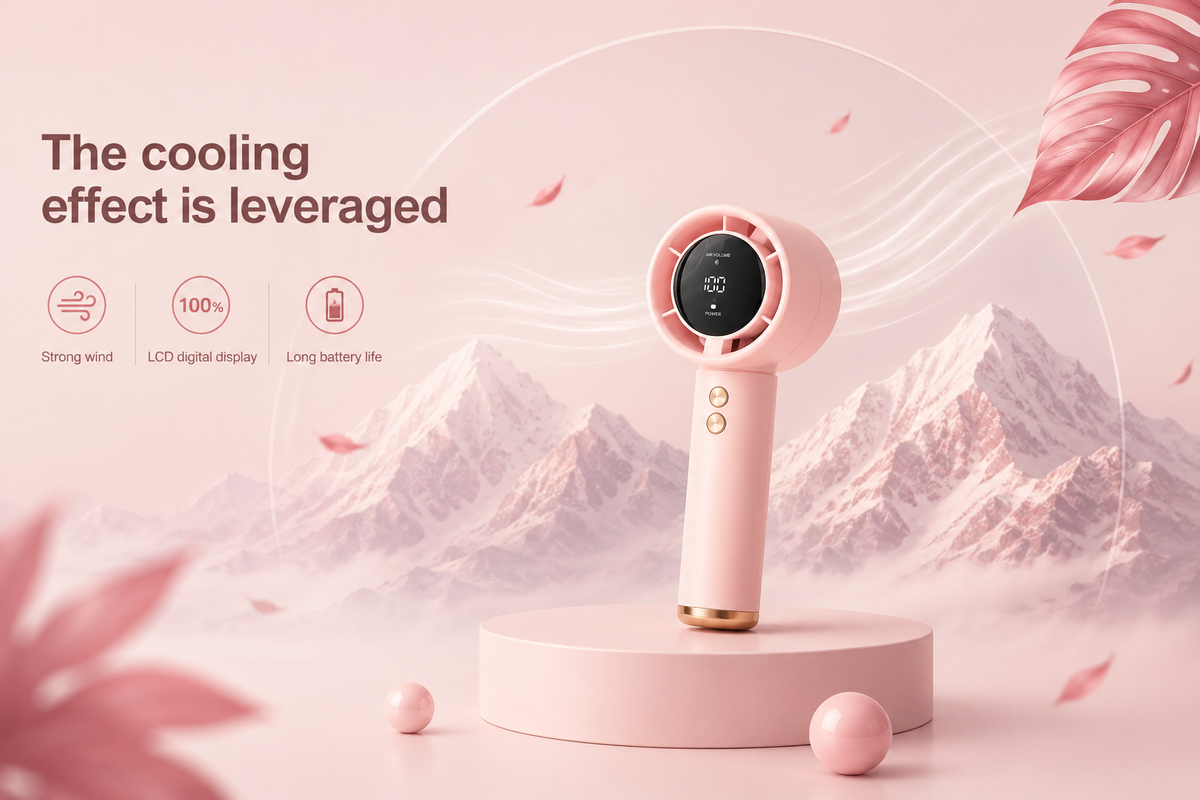 Mini Handheld Fan USB Fast Charging Portable Air Calculating Fan Mute Personal Highspeed Fan for Travel Outdoor Activities