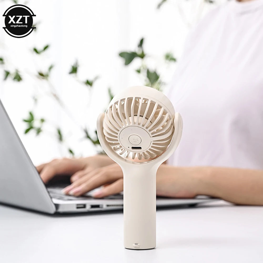 Ventilateur Portable Rotatif Mini Ventilateur Électrique Portable Ventilateur de Refroidissement USB Rechargeable pour Voyage Extérieur Cadeaux pour Femmes