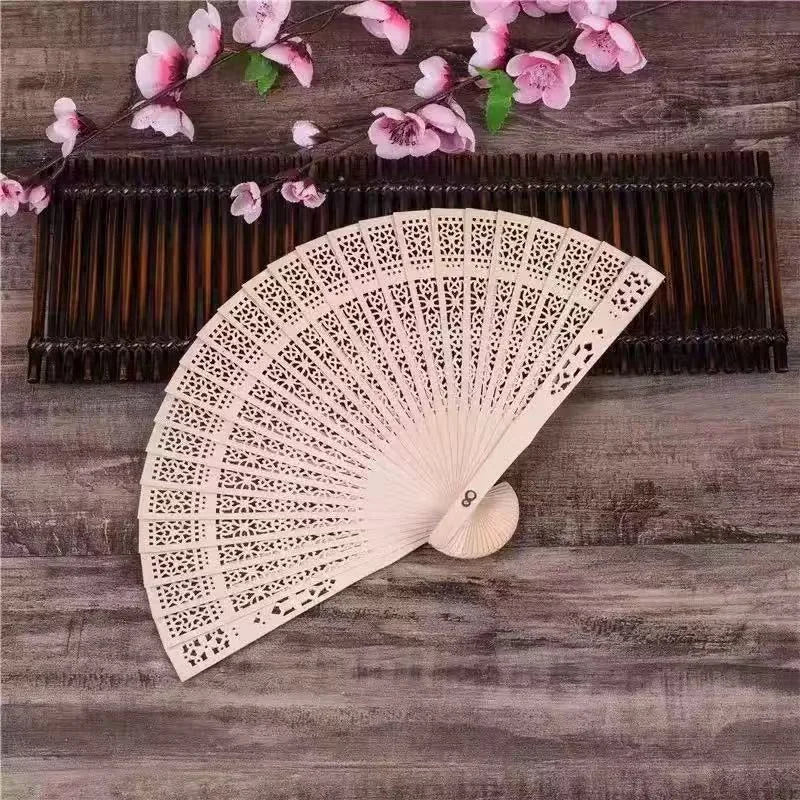 Custom Wedding Fans-Hand Fan For Bridal Shower Beach And Summer Wedding Favors-Personalized Rustic And Elegant Wooden Fan