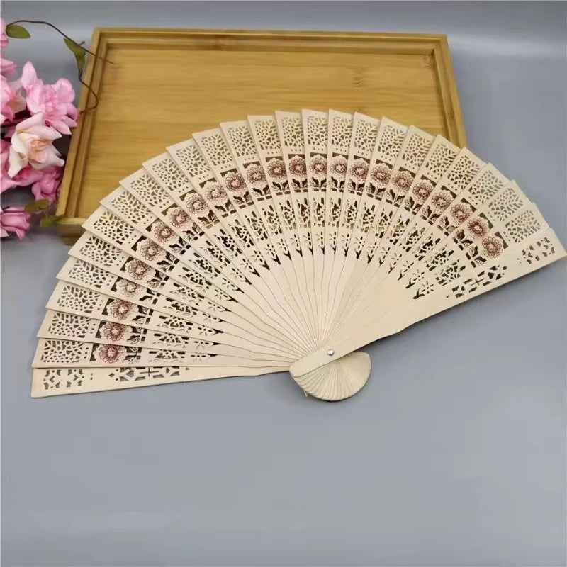 Custom Wedding Fans-Hand Fan For Bridal Shower Beach And Summer Wedding Favors-Personalized Rustic And Elegant Wooden Fan