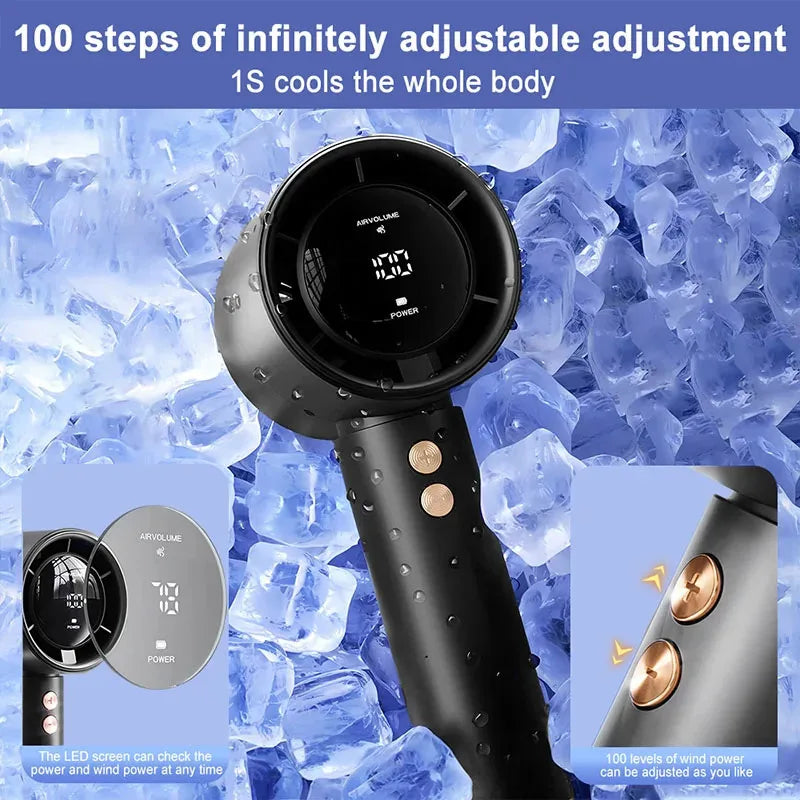 Mini ventilateur portable USB à chargement rapide, ventilateur de poche silencieux et puissant pour les voyages et les activités de plein air