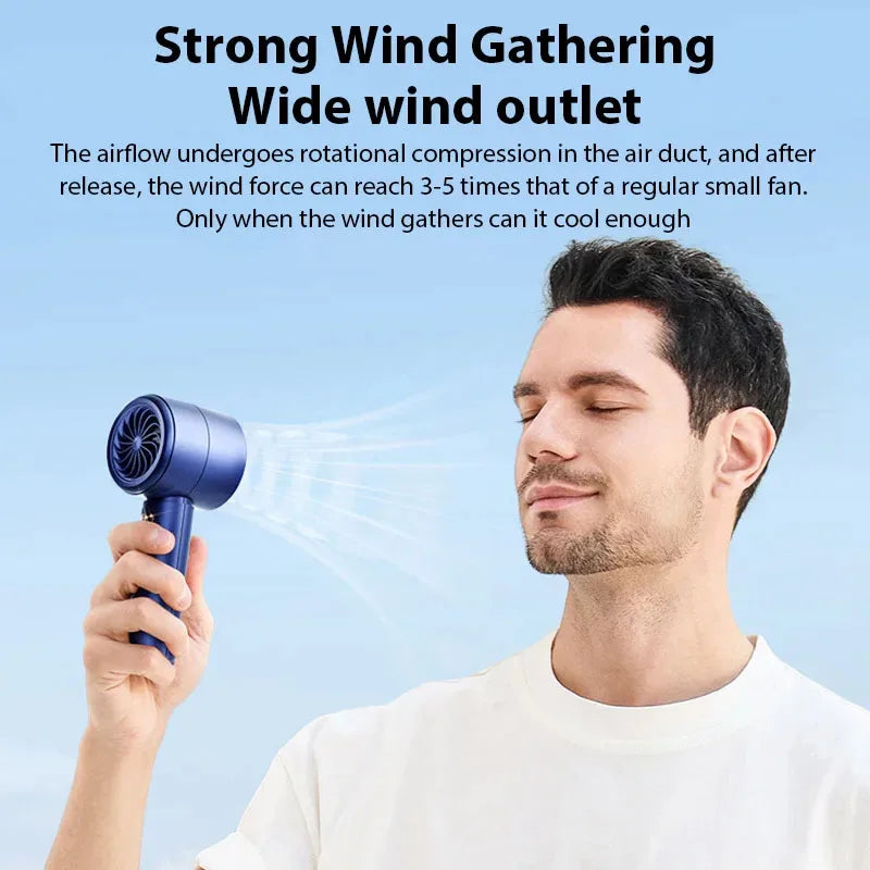 Mini ventilateur portable USB à chargement rapide, ventilateur de poche silencieux et puissant pour les voyages et les activités de plein air