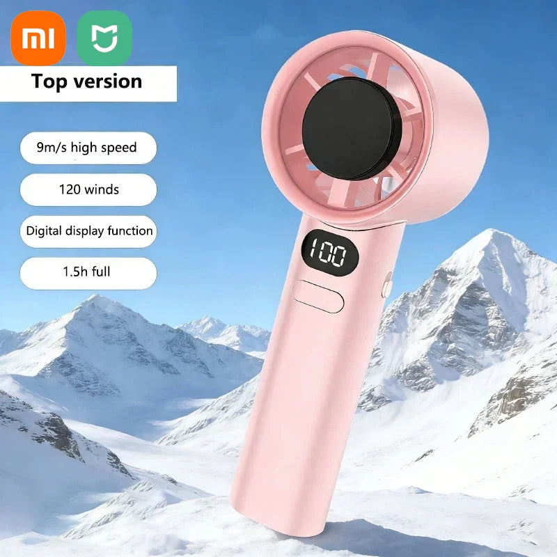 Xiaomi Ultra Portable Handheld Fan, 100-Level Wind Speed Control, USB-Powered Mini Turbo Fan, High-Speed Durable for Outdoor Use