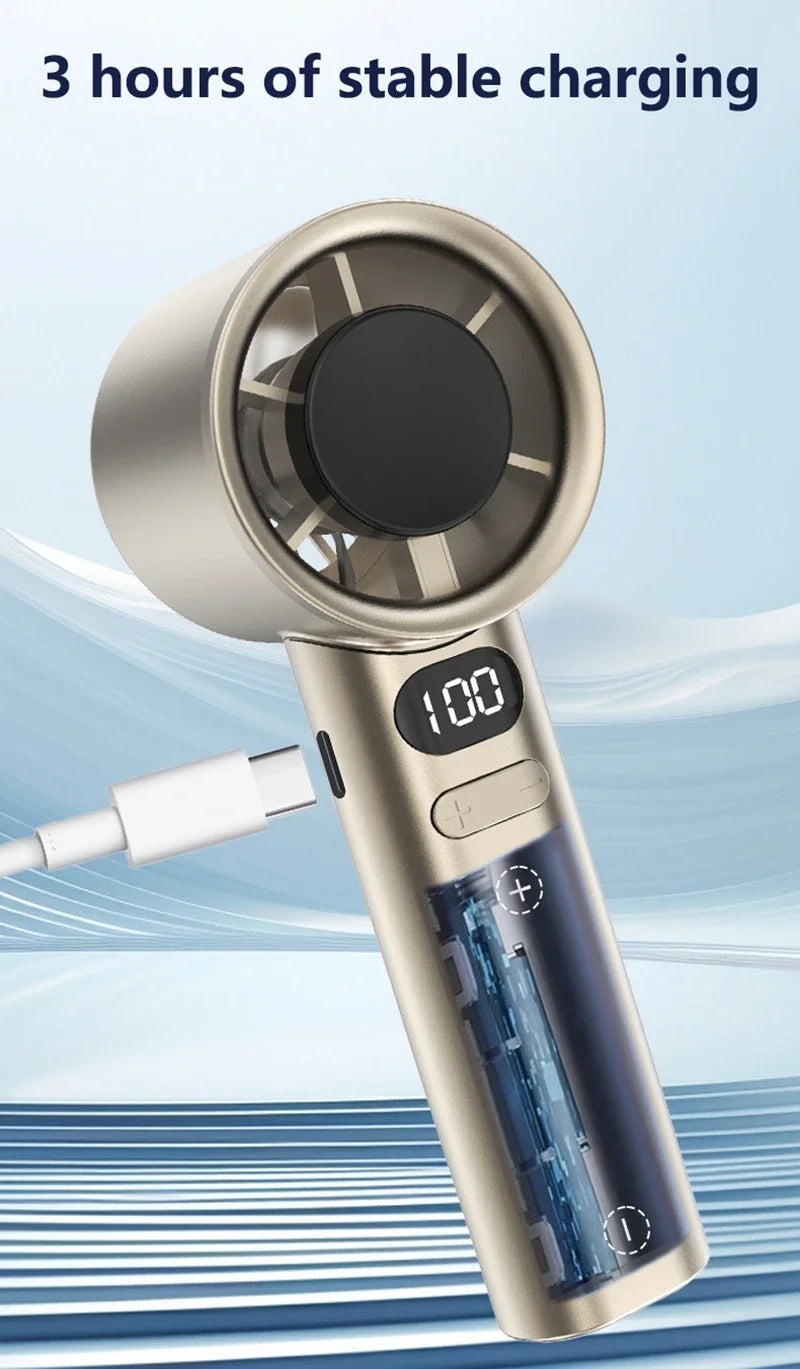 Ventilateur portable Xiaomi Ultra, contrôle de la vitesse du vent sur 100 niveaux, mini ventilateur turbo alimenté par USB, durable à grande vitesse pour une utilisation en extérieur