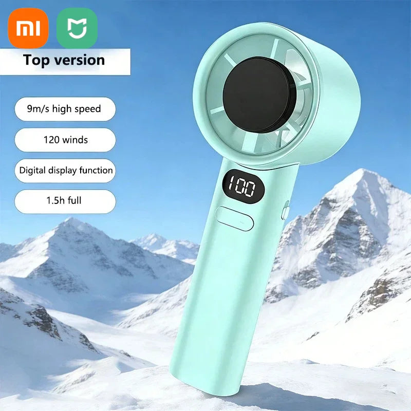 Xiaomi Ultra Portable Handheld Fan, 100-Level Wind Speed Control, USB-Powered Mini Turbo Fan, High-Speed Durable for Outdoor Use