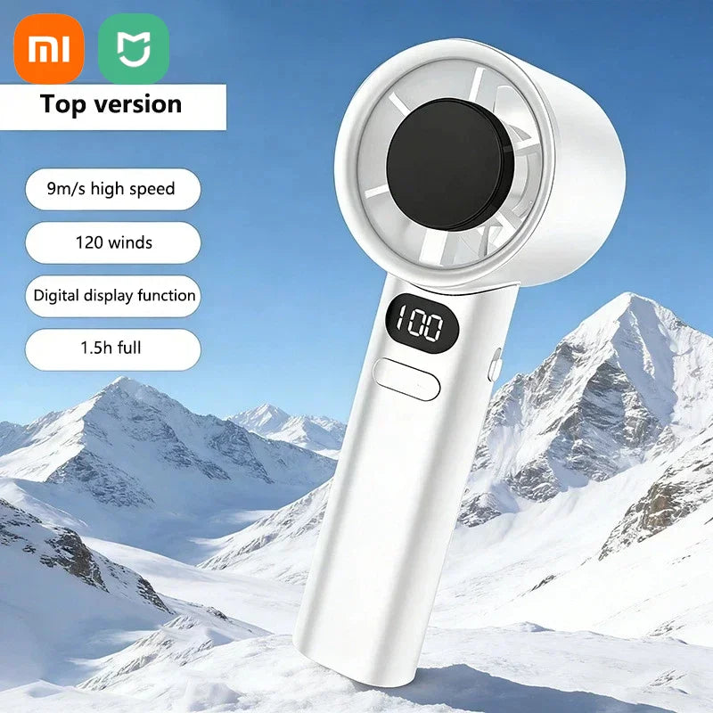 Xiaomi Ultra Portable Handheld Fan, 100-Level Wind Speed Control, USB-Powered Mini Turbo Fan, High-Speed Durable for Outdoor Use