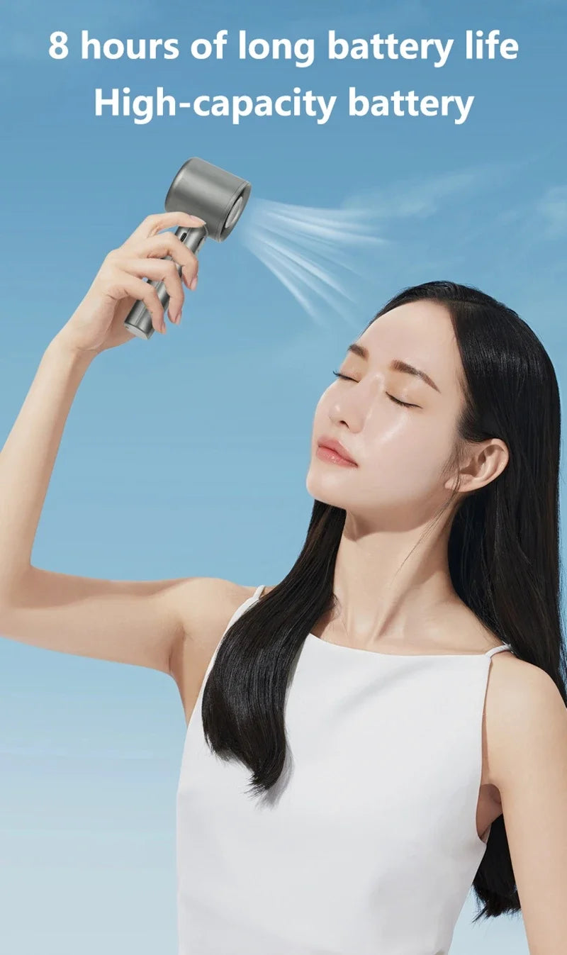Ventilateur portable Xiaomi Ultra, contrôle de la vitesse du vent sur 100 niveaux, mini ventilateur turbo alimenté par USB, durable à grande vitesse pour une utilisation en extérieur