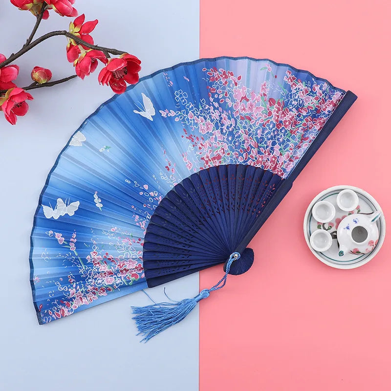 Fan Folding Fan Ancient Style Chinese Style Women's Hanfu Cheongsam Dance Children's Summer Portable Folding Small Fan