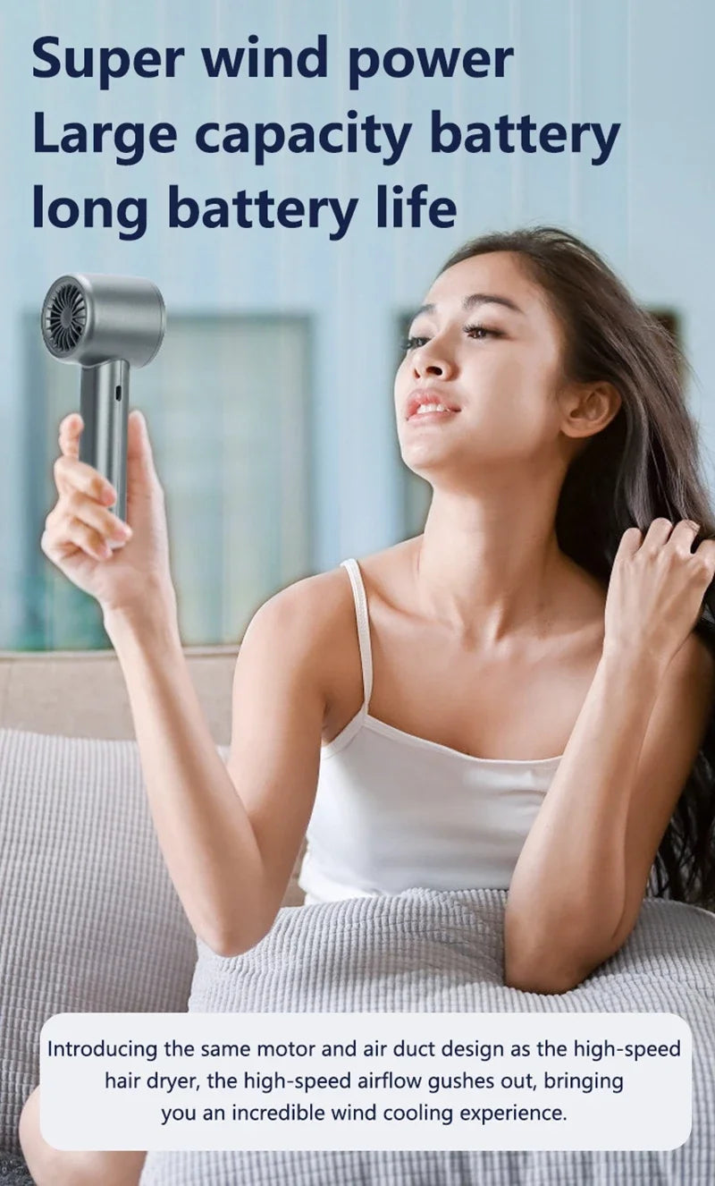 Ventilateur portable Xiaomi Ultra, contrôle de la vitesse du vent sur 100 niveaux, mini ventilateur turbo alimenté par USB, durable à grande vitesse pour une utilisation en extérieur