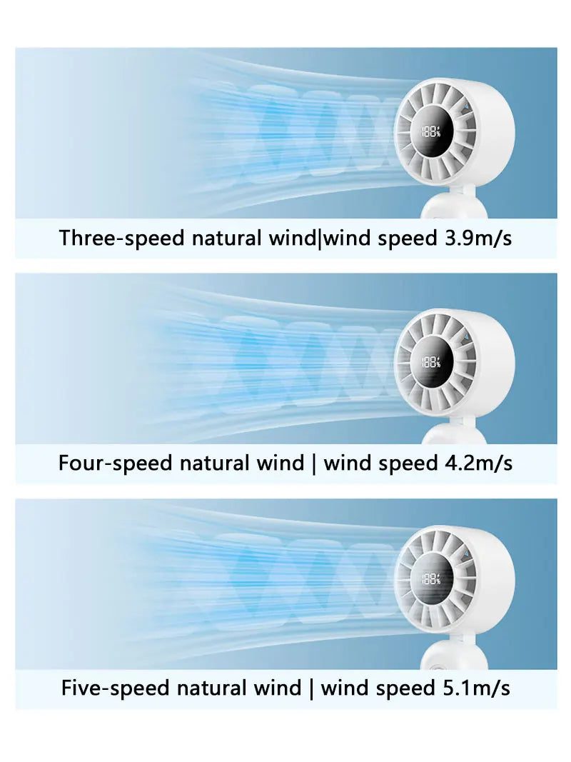 Mini ventilateur portable Xiaomi 120 vitesses, ventilateurs de bureau sans pales rechargeables, refroidissement instantané avec mode glace pour hommes et femmes, nouveau