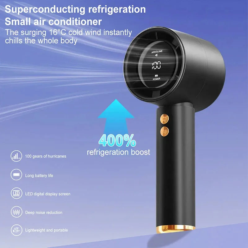 Mini ventilateur portable USB à chargement rapide, ventilateur de poche silencieux et puissant pour les voyages et les activités de plein air